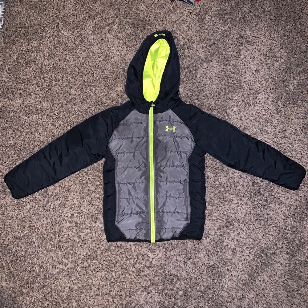 Boys Black and Yellow Under Armour Winter Coat